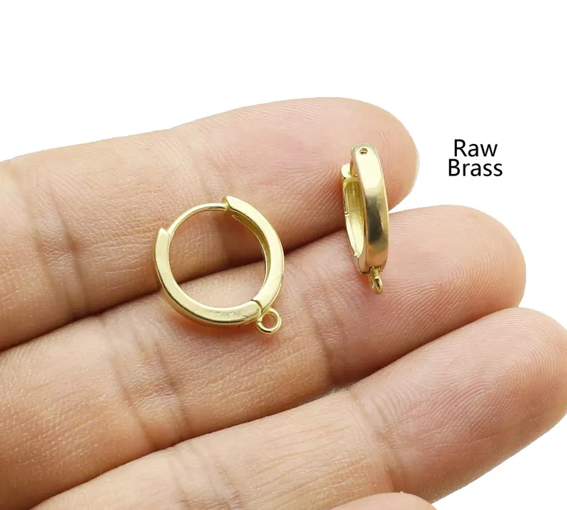 Jewelry Making Supplies - 10pcs Brass Ear Hoops, Leverback Earring
