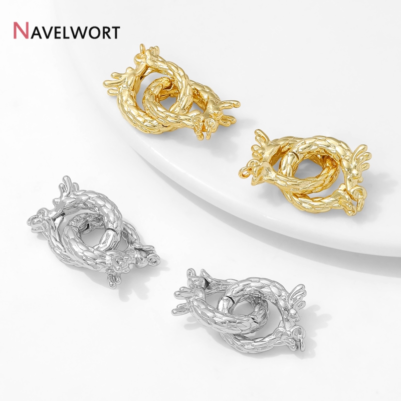 Jewelry Making Supplies - 14K Gold Plated Brass Dragon Shaped