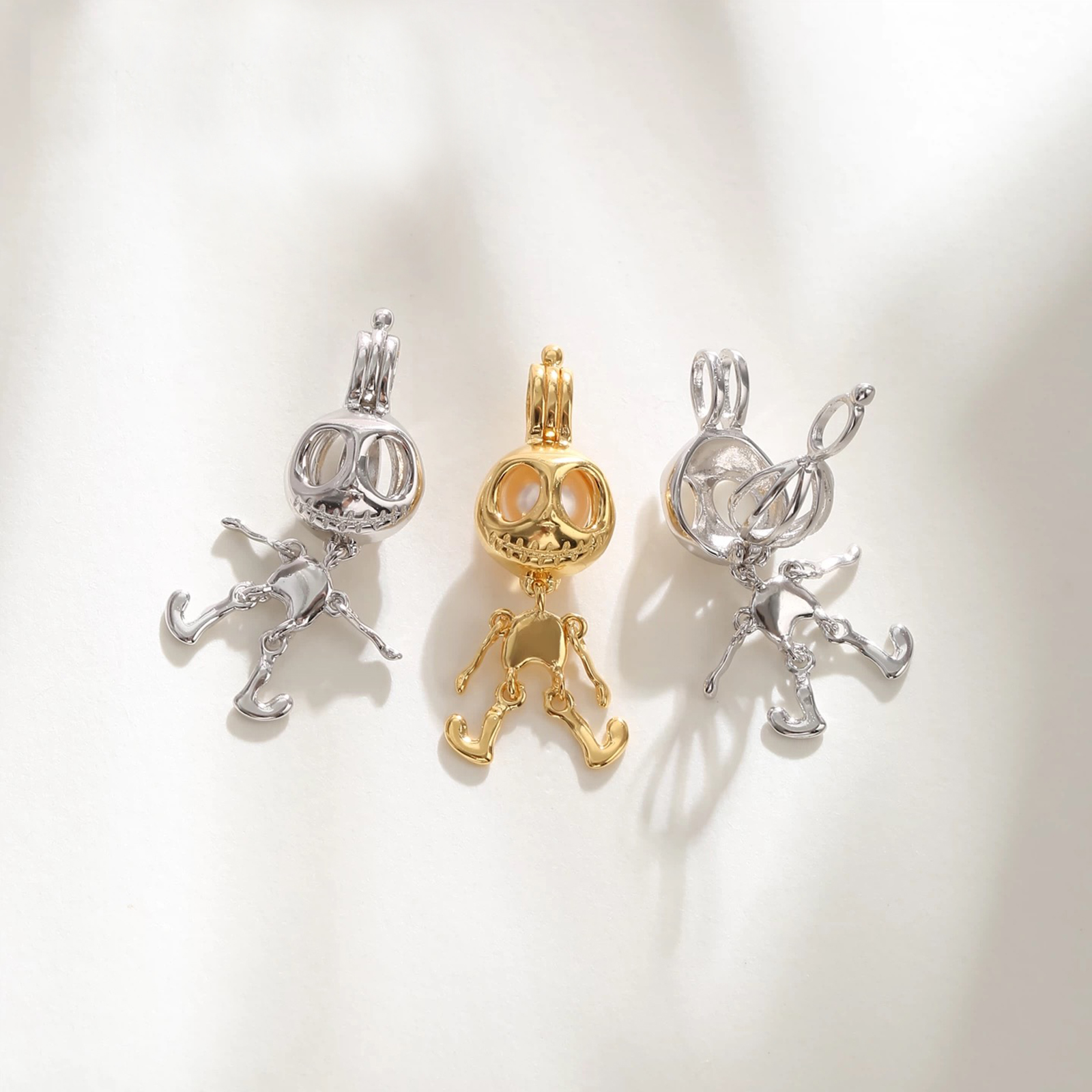 Jewelry Making Bali - 925 Sterling Silver Skeleton Cage Pendant