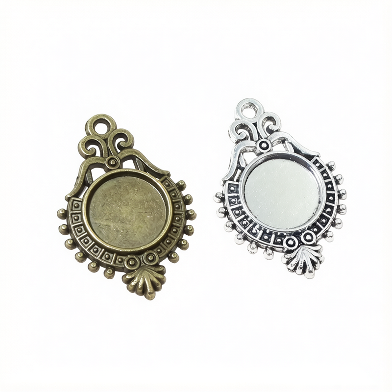 Pendant Blank Bezel - 20pcs 10mm Inner Size Vintage Alloy