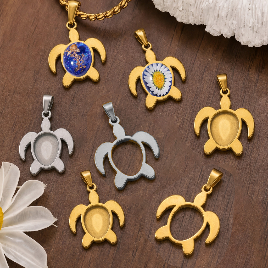 Pendant Blank Bezel - 5pcs Stainless Steel Turtle Pendant Fit