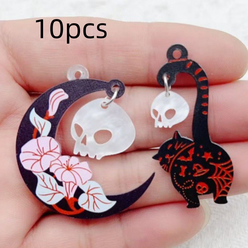 10pcs Halloween Acrylic Ghost  – Jewelry Making Factory recenzja i cena