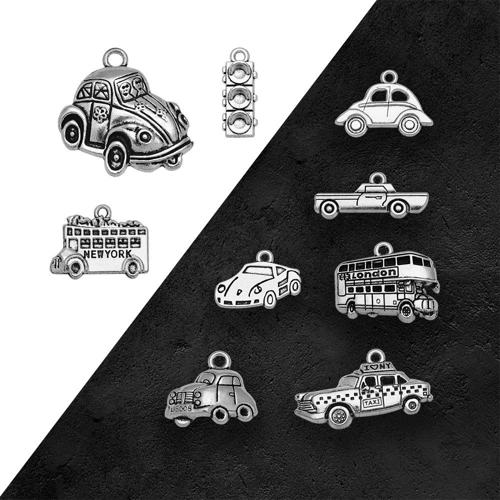 Silver Plated Taxi Bus Car Tra – Jewelry Making New York recenzja i cena