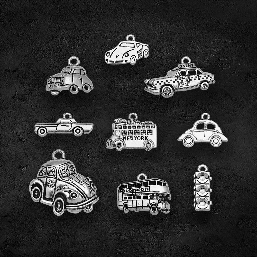Silver Plated Taxi Bus Car Tra – Jewelry Making New York recenzja i cena