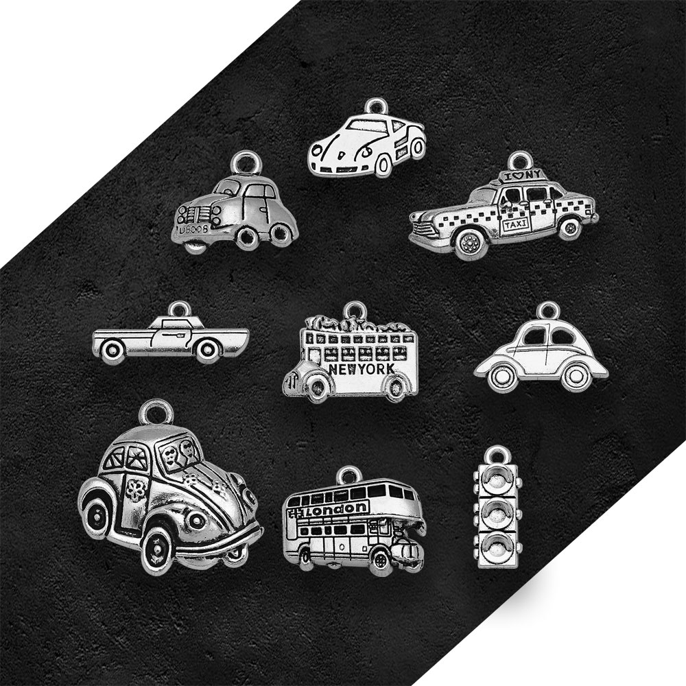 Silver Plated Taxi Bus Car Tra – Jewelry Making New York recenzja i cena