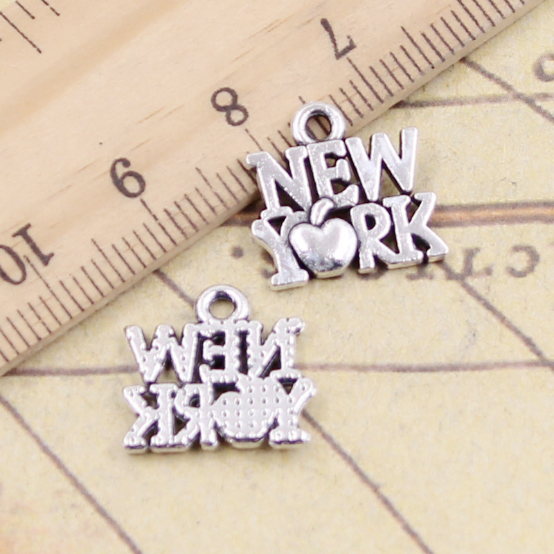 20pcs Charms Heart New York 14 – Jewelry Making New York recenzja i cena