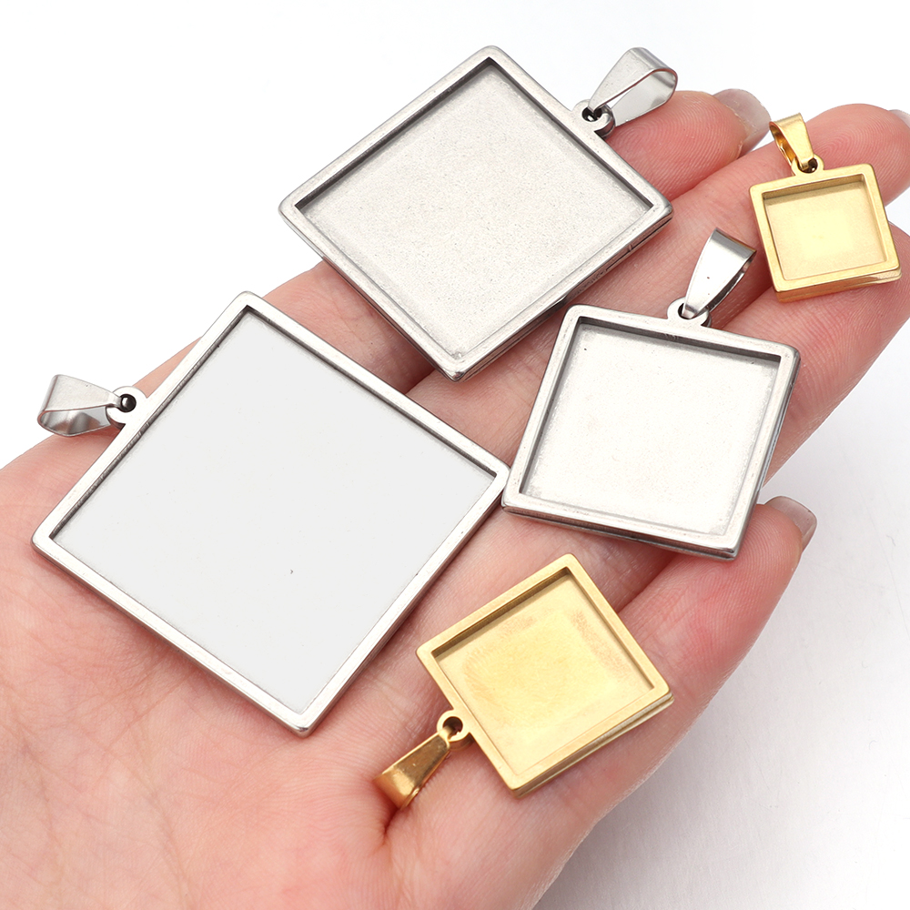 2Pcs Stainless Steel 10 15 20  – Pendant Blank Bezel recenzja i cena