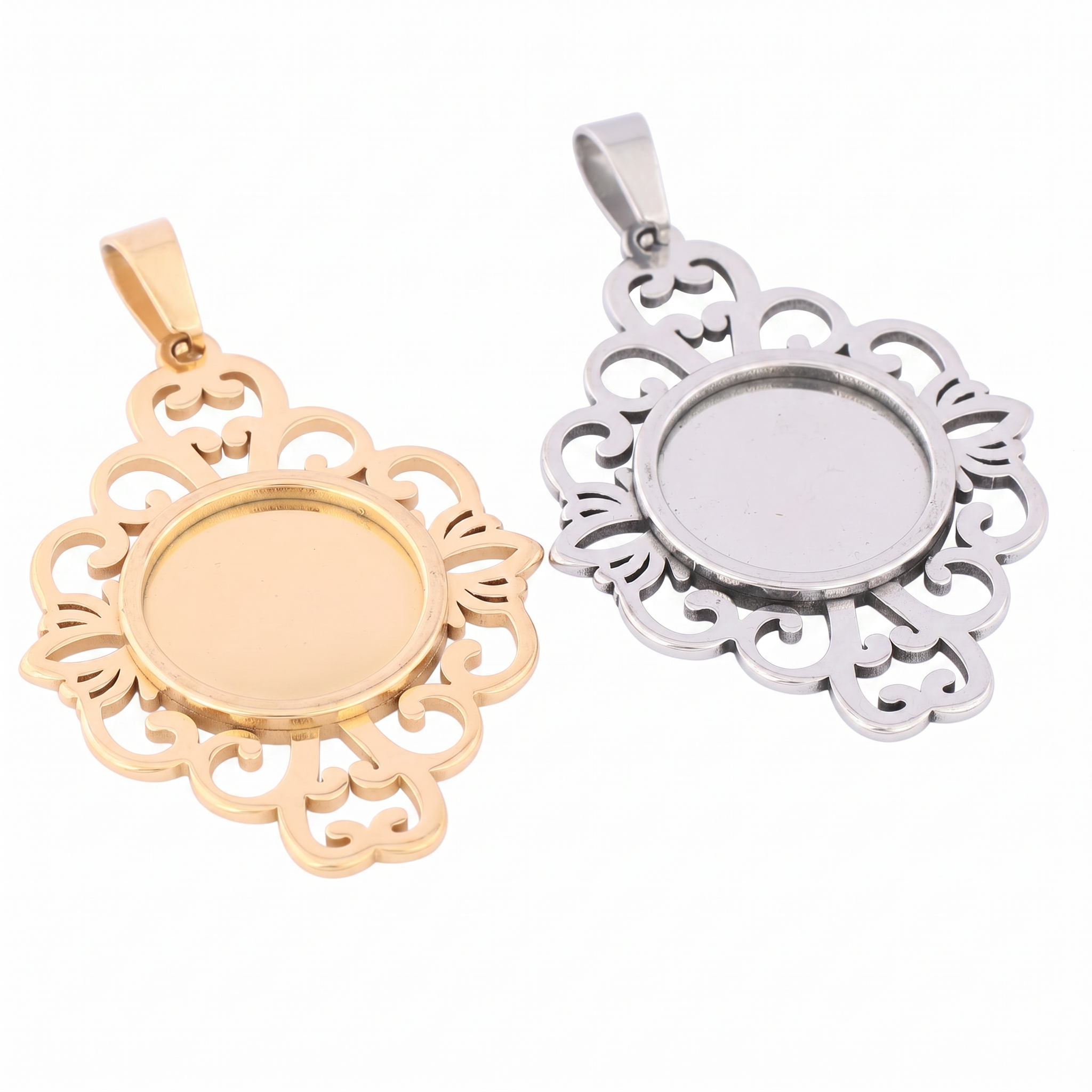 5pcs Stainless Steel Filigree  – Pendant Blank Bezel recenzja i cena