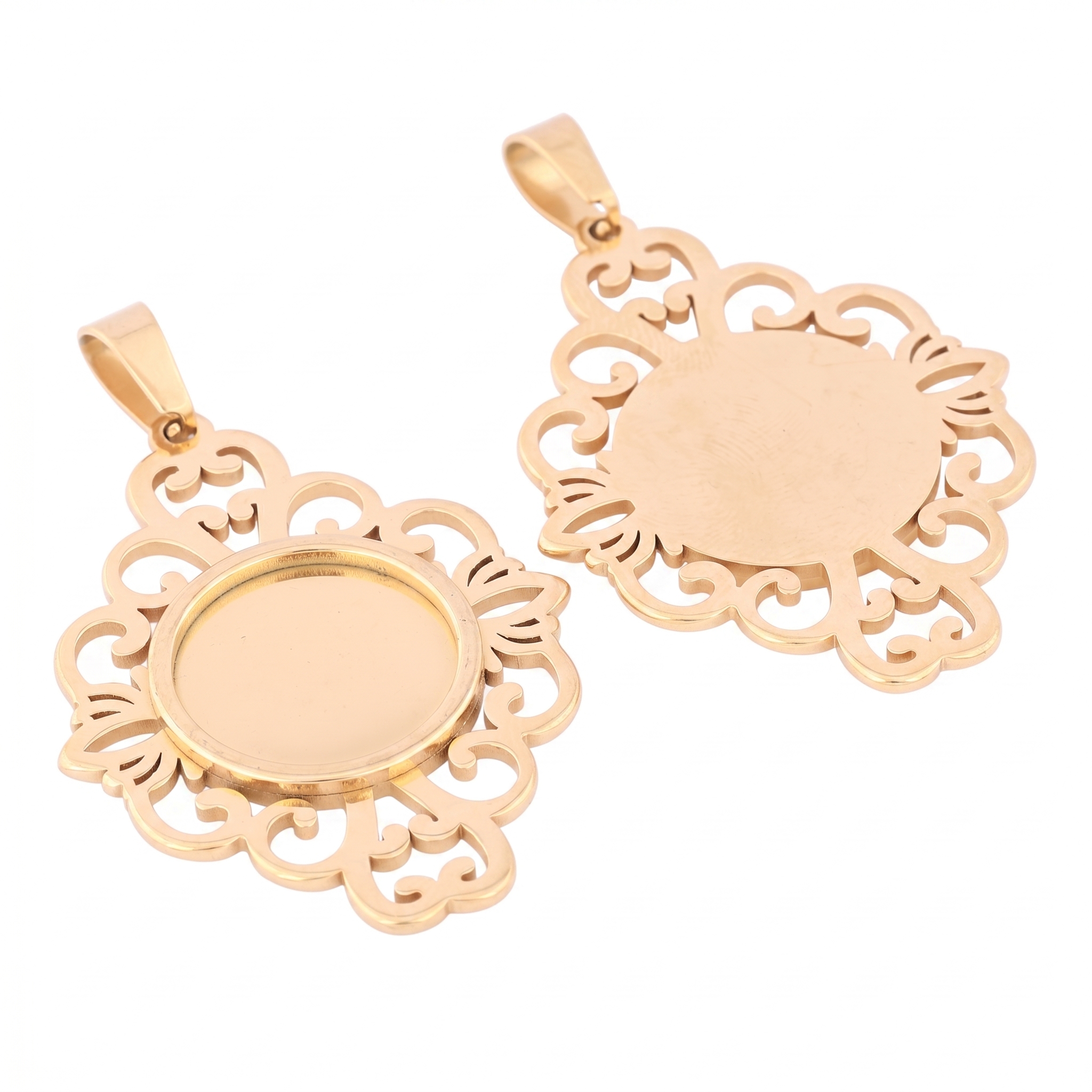 5pcs Stainless Steel Filigree  – Pendant Blank Bezel recenzja i cena