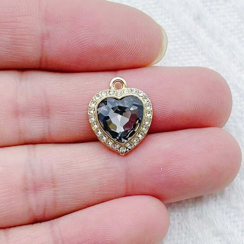 10pcs heart-shaped inlaid colo – Jewelry Making Factory recenzja i cena