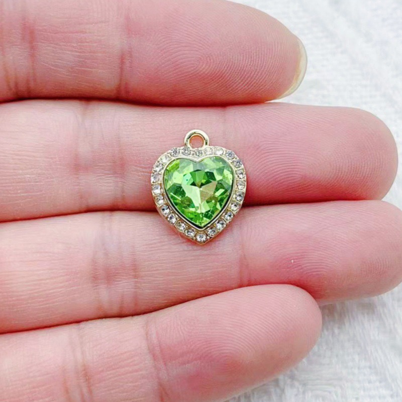 10pcs heart-shaped inlaid colo – Jewelry Making Factory recenzja i cena