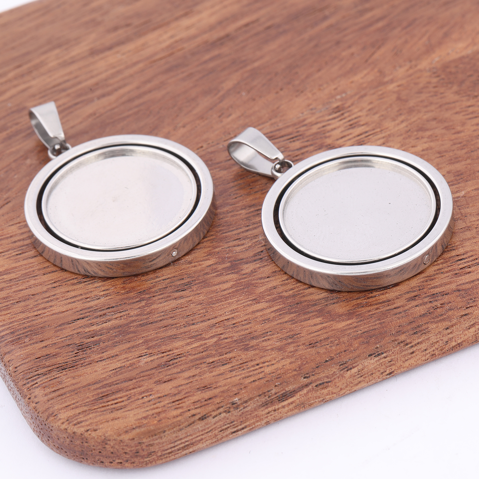 3pcs Stainless Steel  Rotatabl – Pendant Blank Bezel recenzja i cena