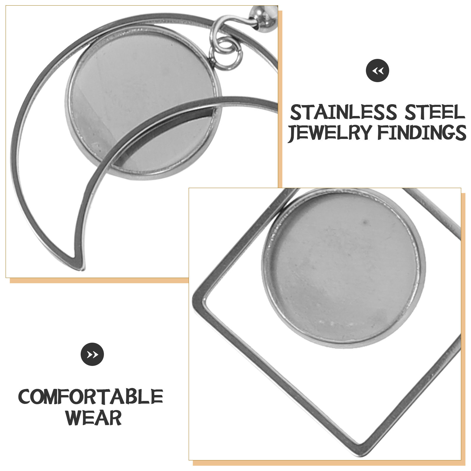 12Pcs Stainless Steel Earring  – Pendant Blank Bezel recenzja i cena