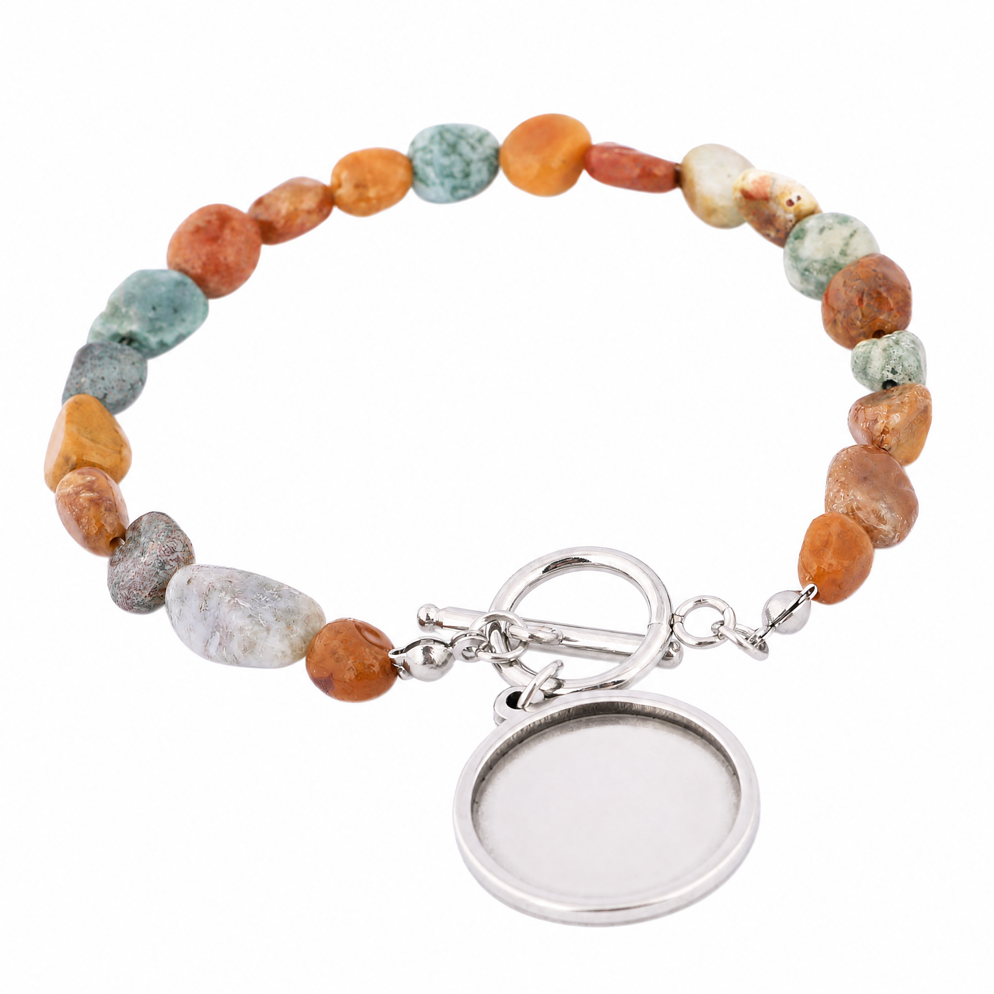 2pcs Natural Stone Beaded Brac – Pendant Blank Bezel recenzja i cena