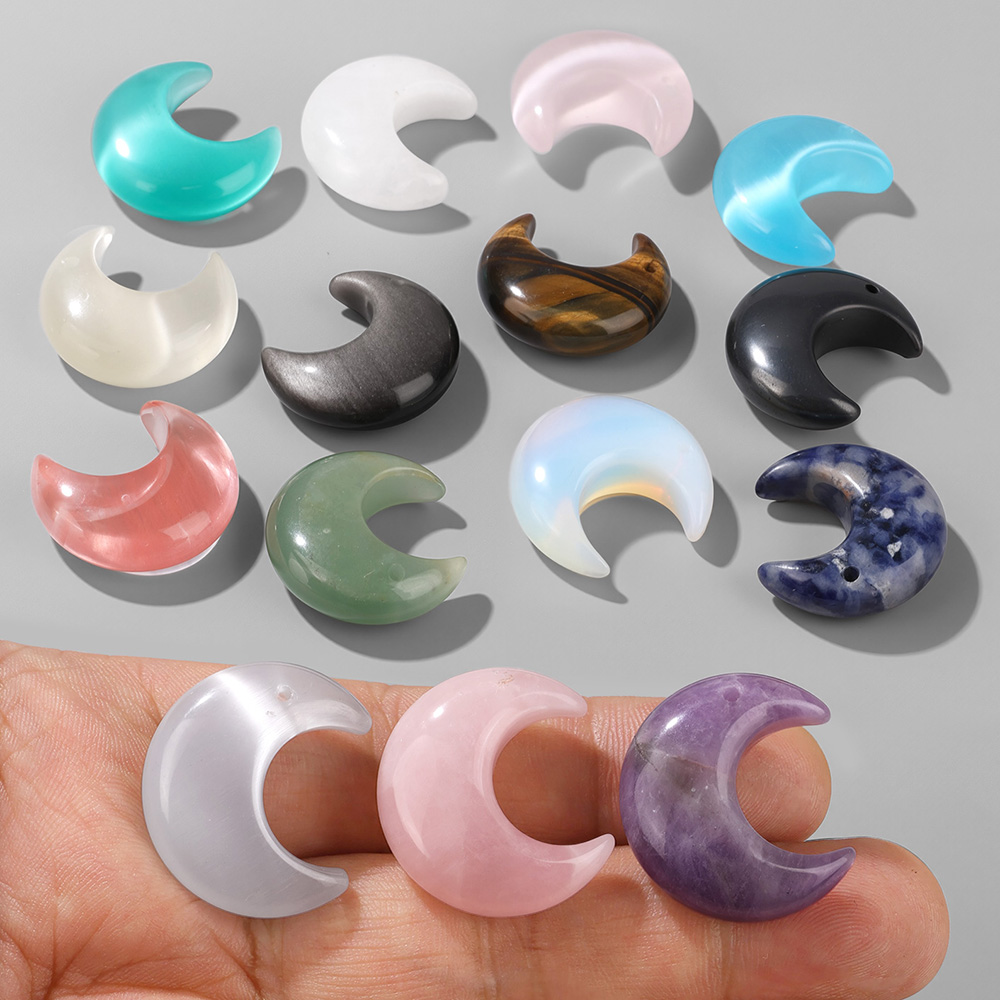 2PCS Natural Crescent Moon Cha – Jewelry Making Drill recenzja i cena