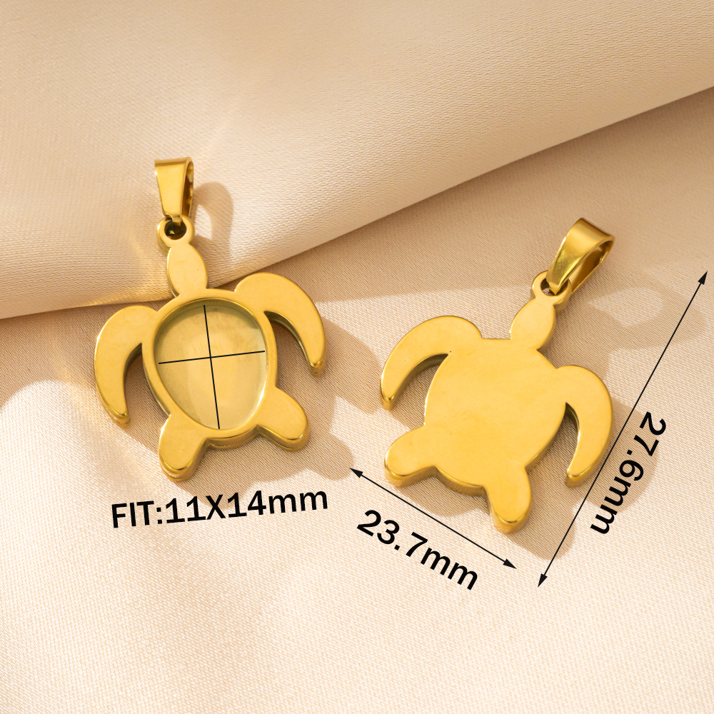 5pcs Stainless Steel Turtle Pe – Pendant Blank Bezel recenzja i cena