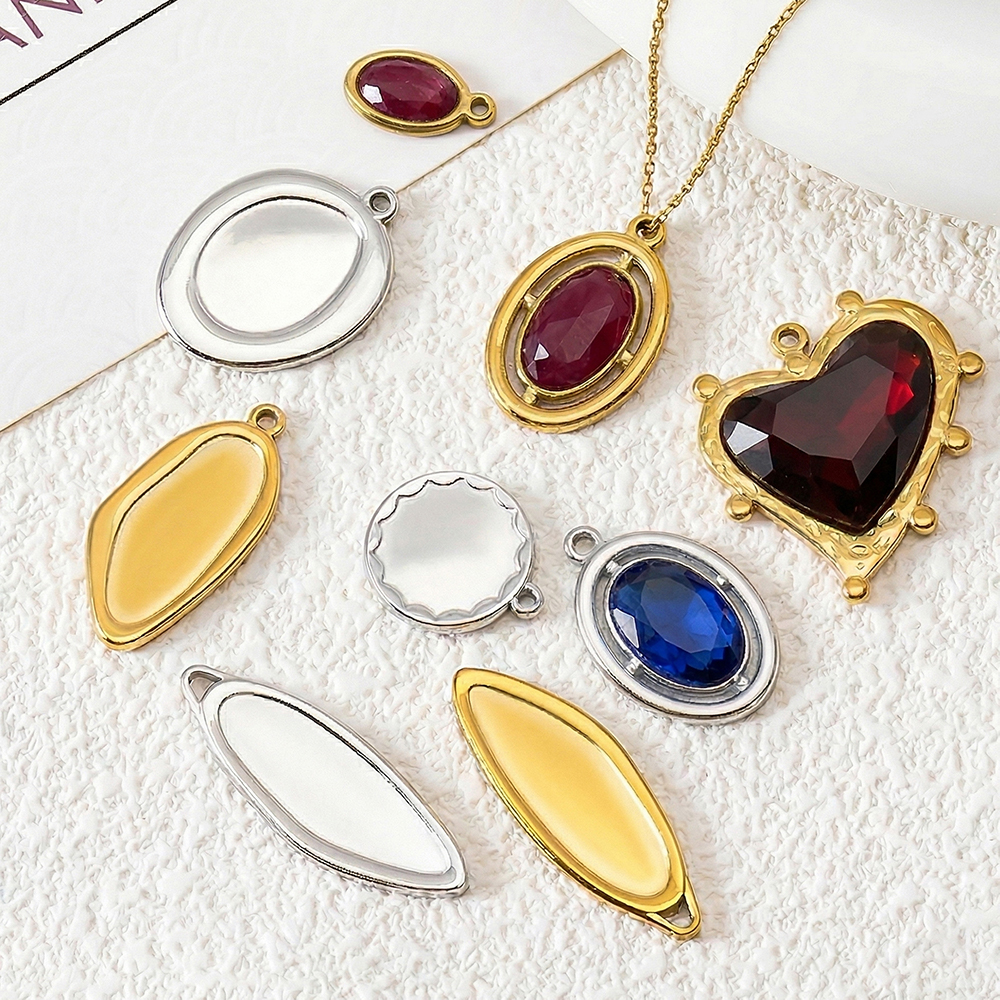 5pcs Stainless Steel Oval Hear – Pendant Blank Bezel recenzja i cena