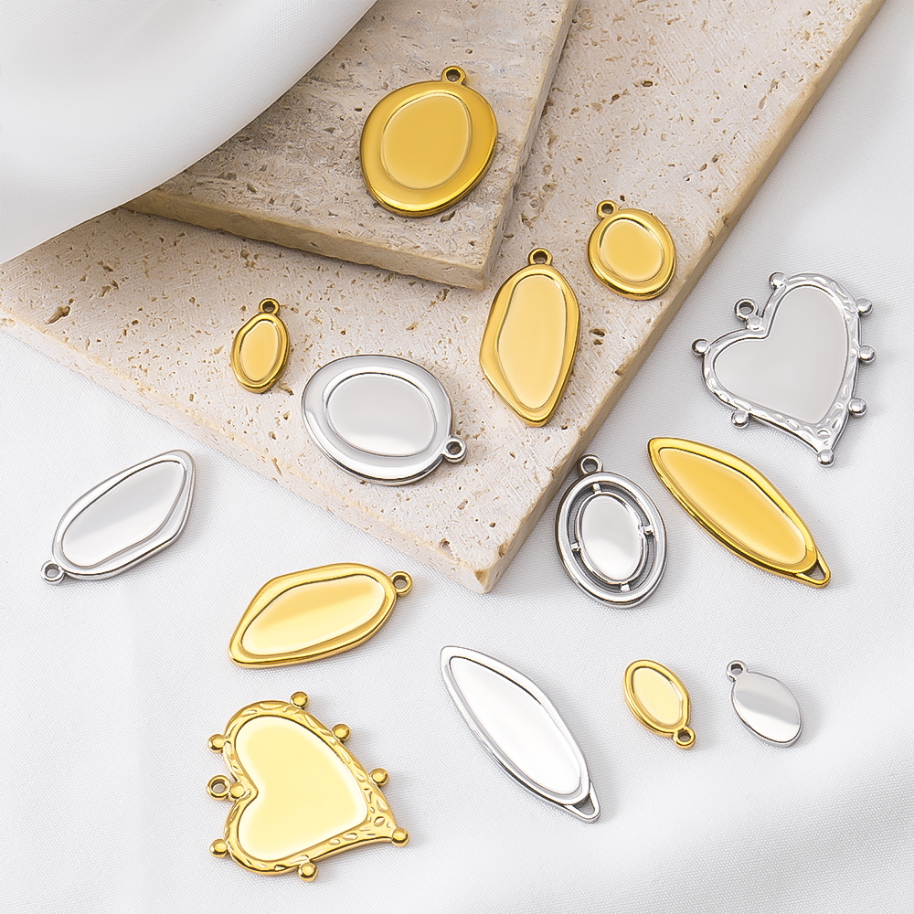 5pcs Stainless Steel Oval Hear – Pendant Blank Bezel recenzja i cena