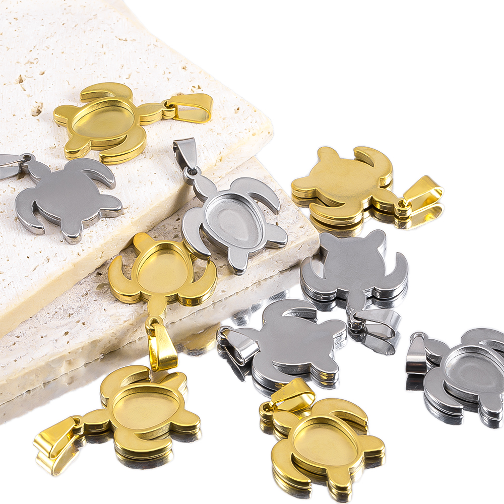 1pc 5pcs Stainless Steel Gold  – Pendant Blank Bezel recenzja i cena